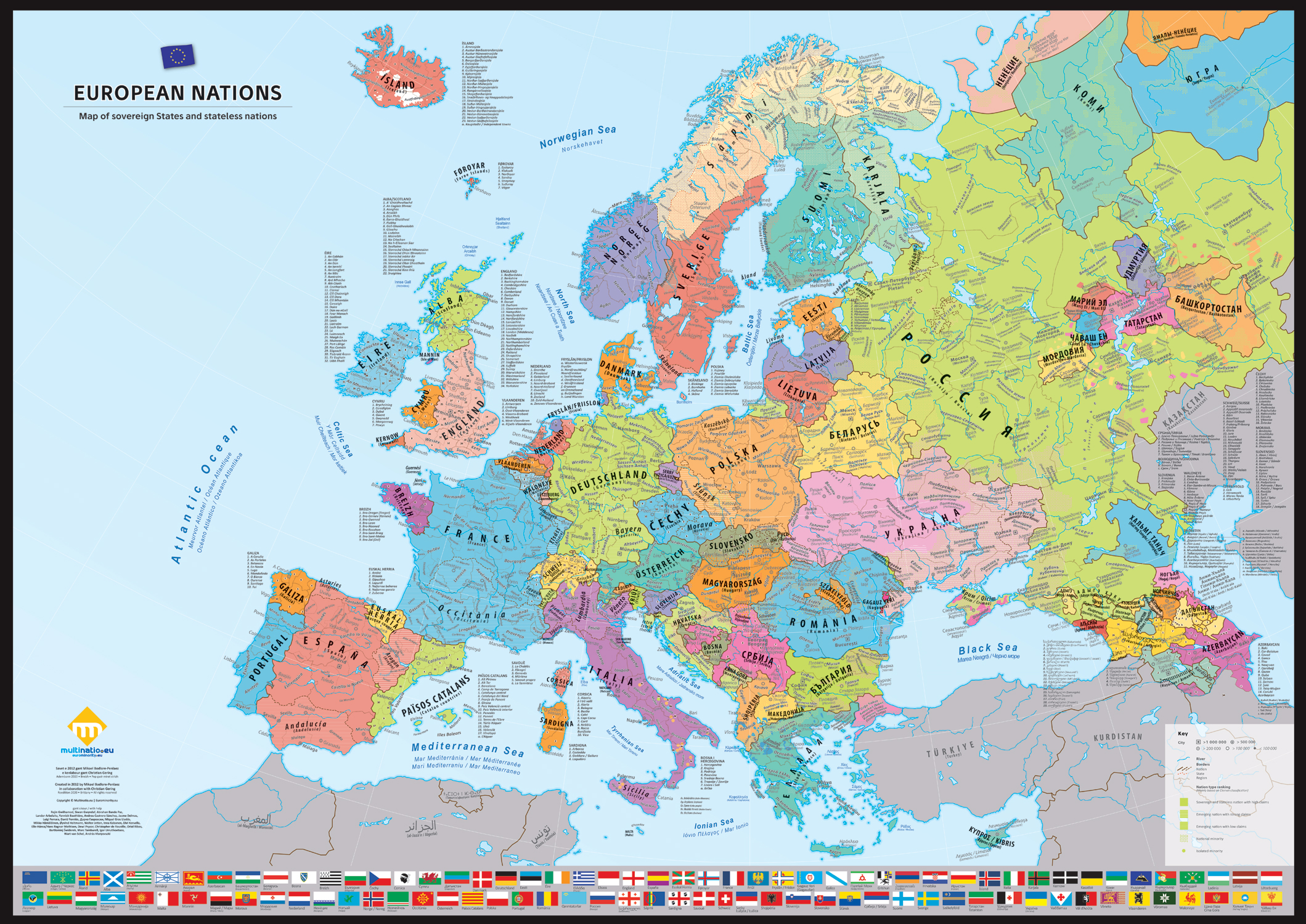 Carte Europe en englai