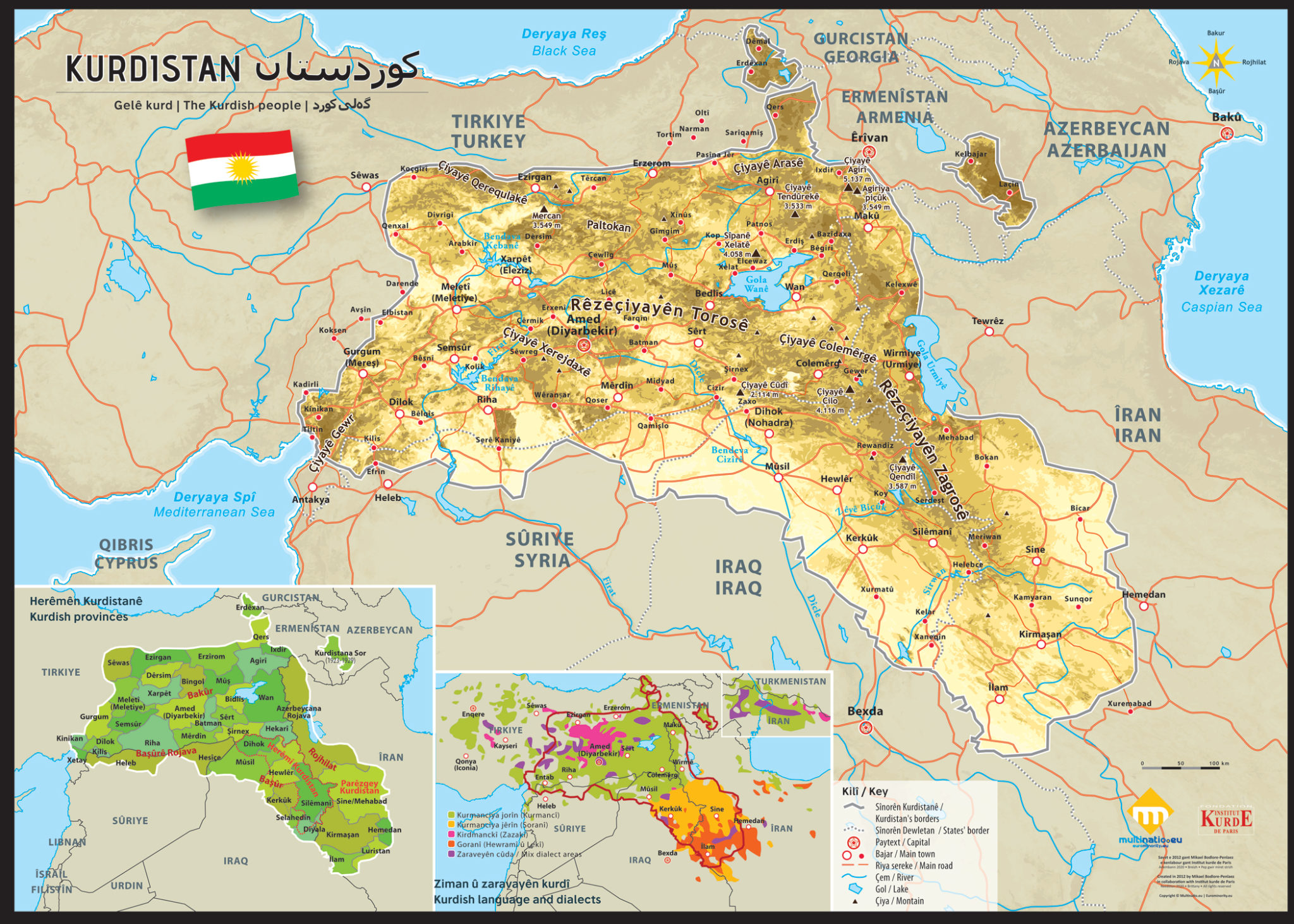 Carte du Kurdistan | Eurominority.eu Carte du Kurdistan | Eurominority.eu