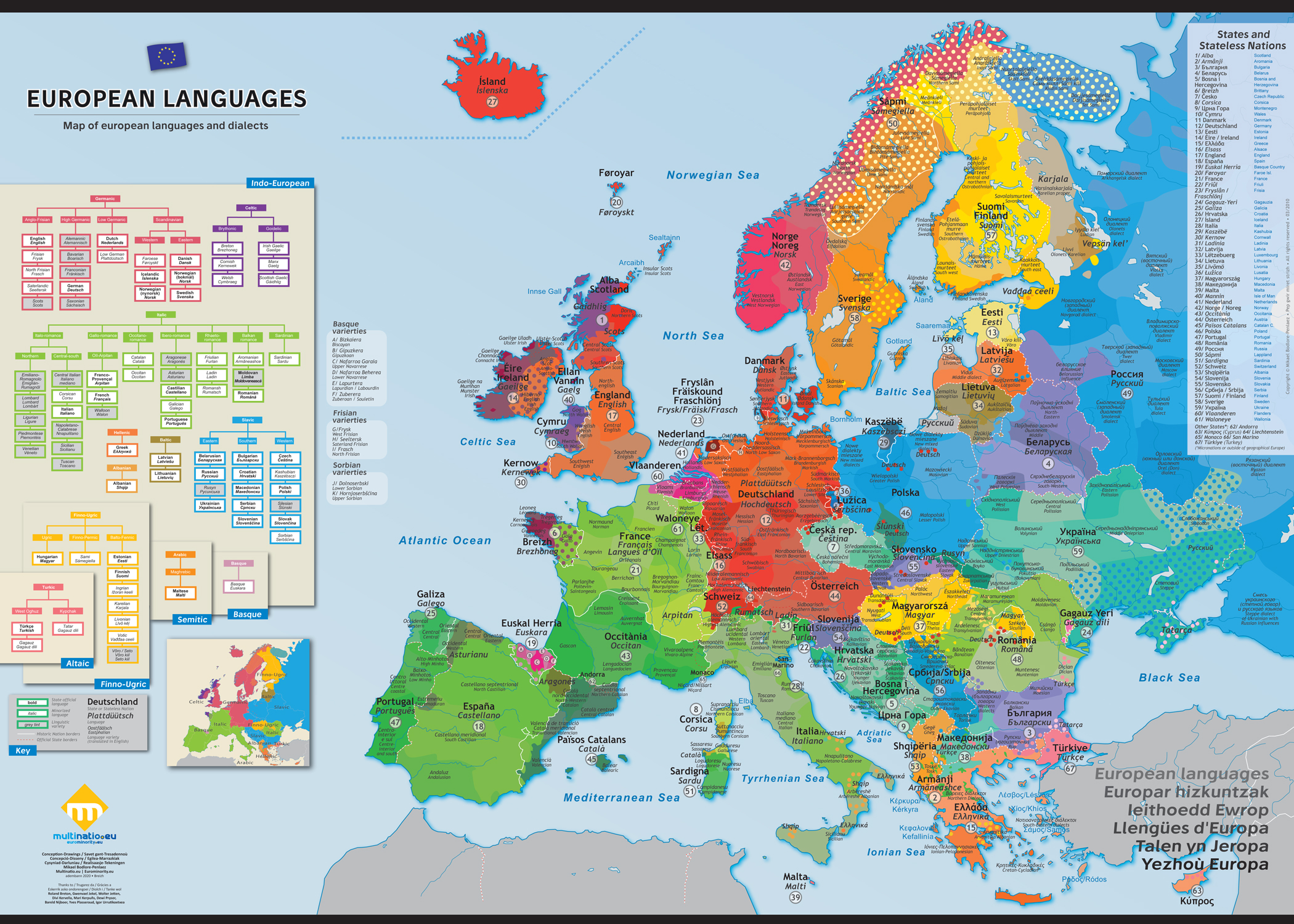 European languages : Carte des langues d'Europe